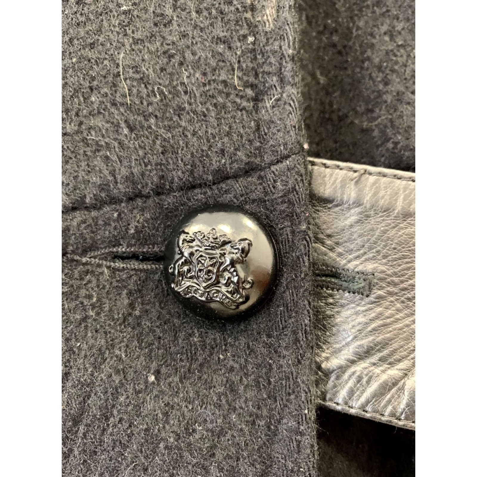 Mackage Mackage Coat Adult Small Black Wool Mohair Asymmetrical Genuine Leather Womens Size S / US 4 / IT 40 - 6 Thumbnail