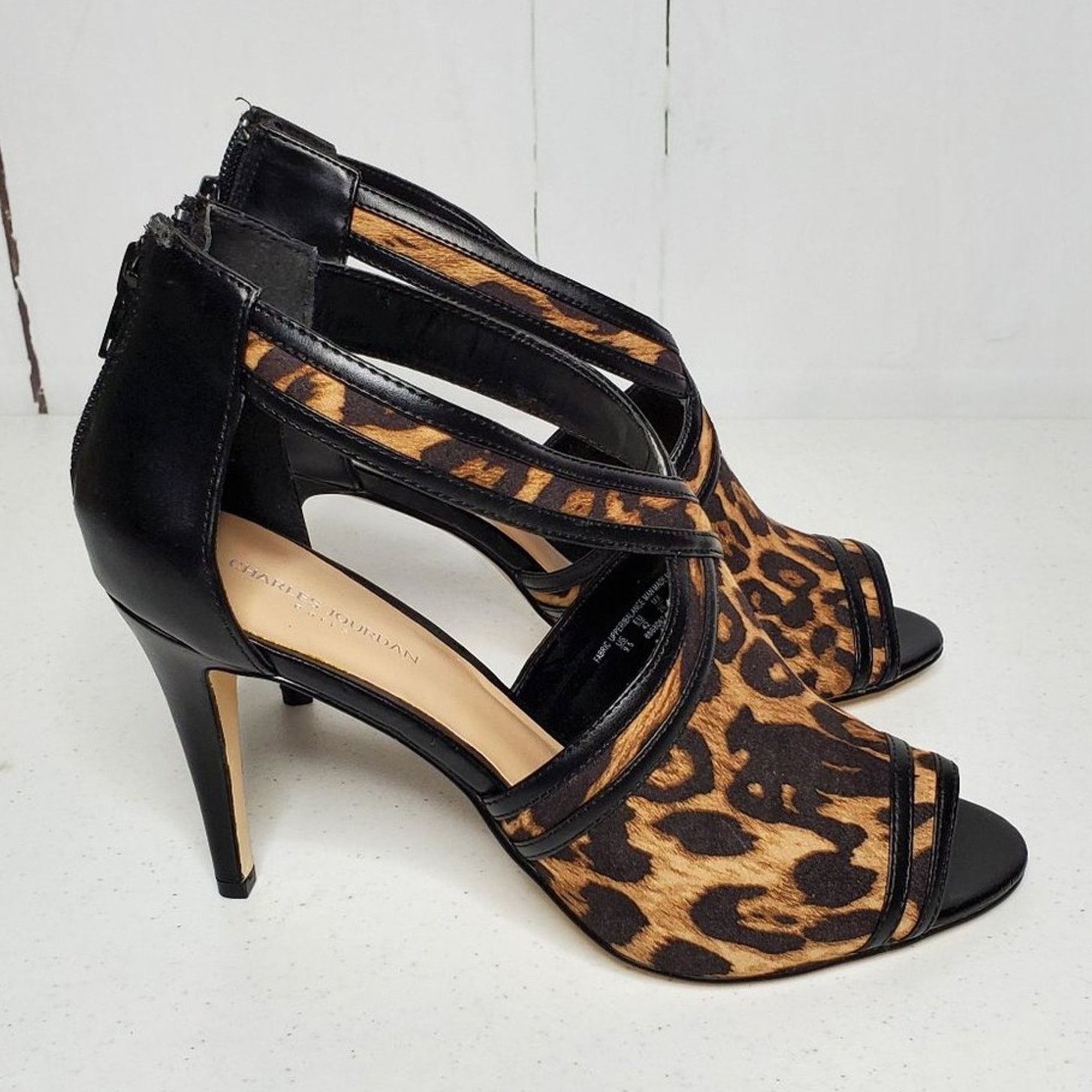 Charles Jourdan Charles Jourdan Paris Amy Leopard Print Peep Toe Heels 9.5 Size US 9.5 / IT 39.5 - 1 Thumbnail