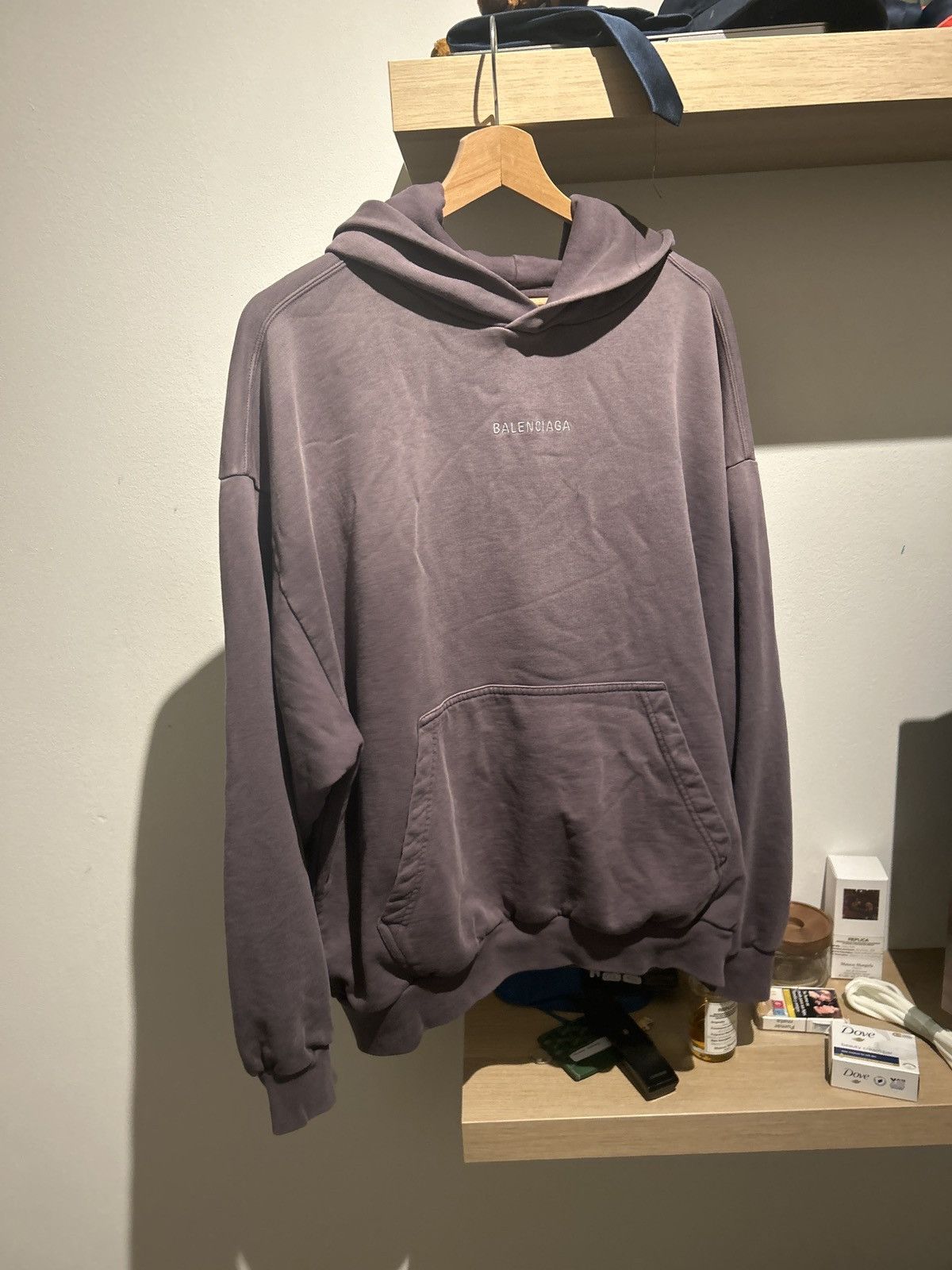 Balenciaga balenciaga hoodie purple grey Grailed