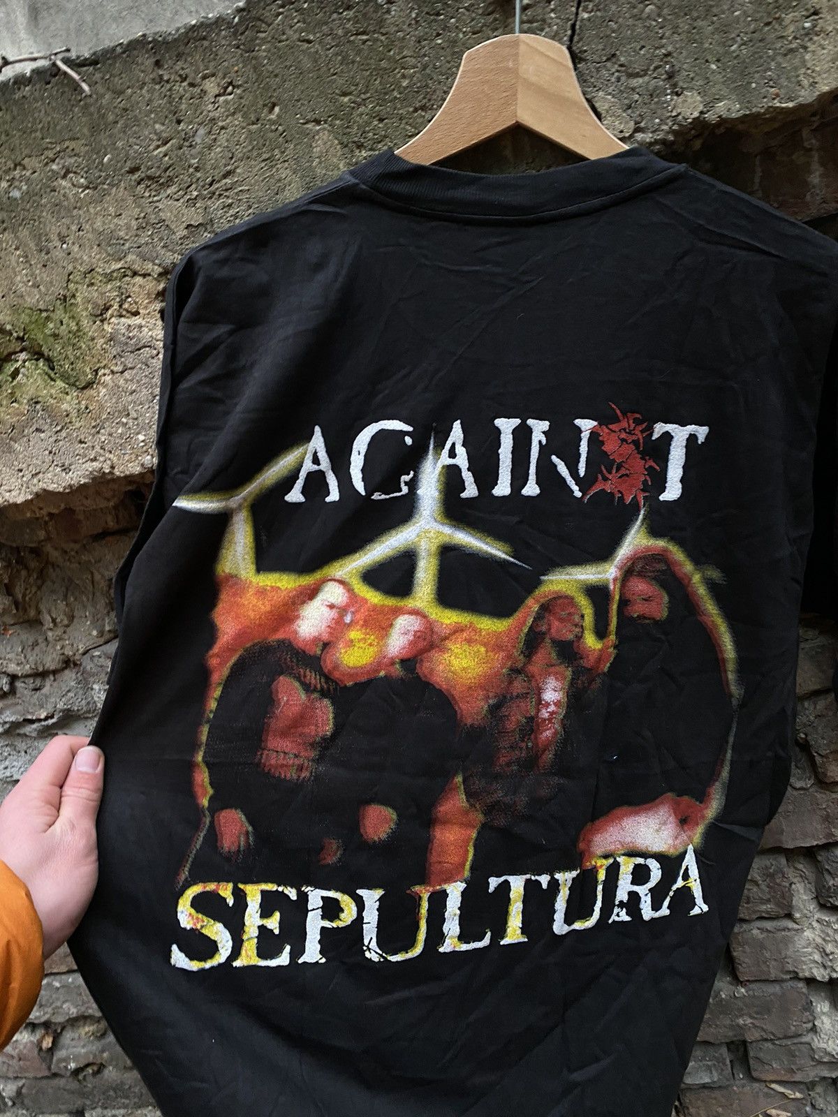 Band Tees × Vintage Vintage 90s Sepultura Against Tee Size US L / EU 52-54 / 3 - 6 Thumbnail