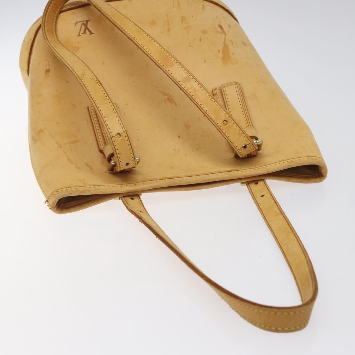 Louis Vuitton LOUIS VUITTON Nomad Leather Bucket PM Shoulder Bag Beige Size ONE SIZE - 6 Thumbnail