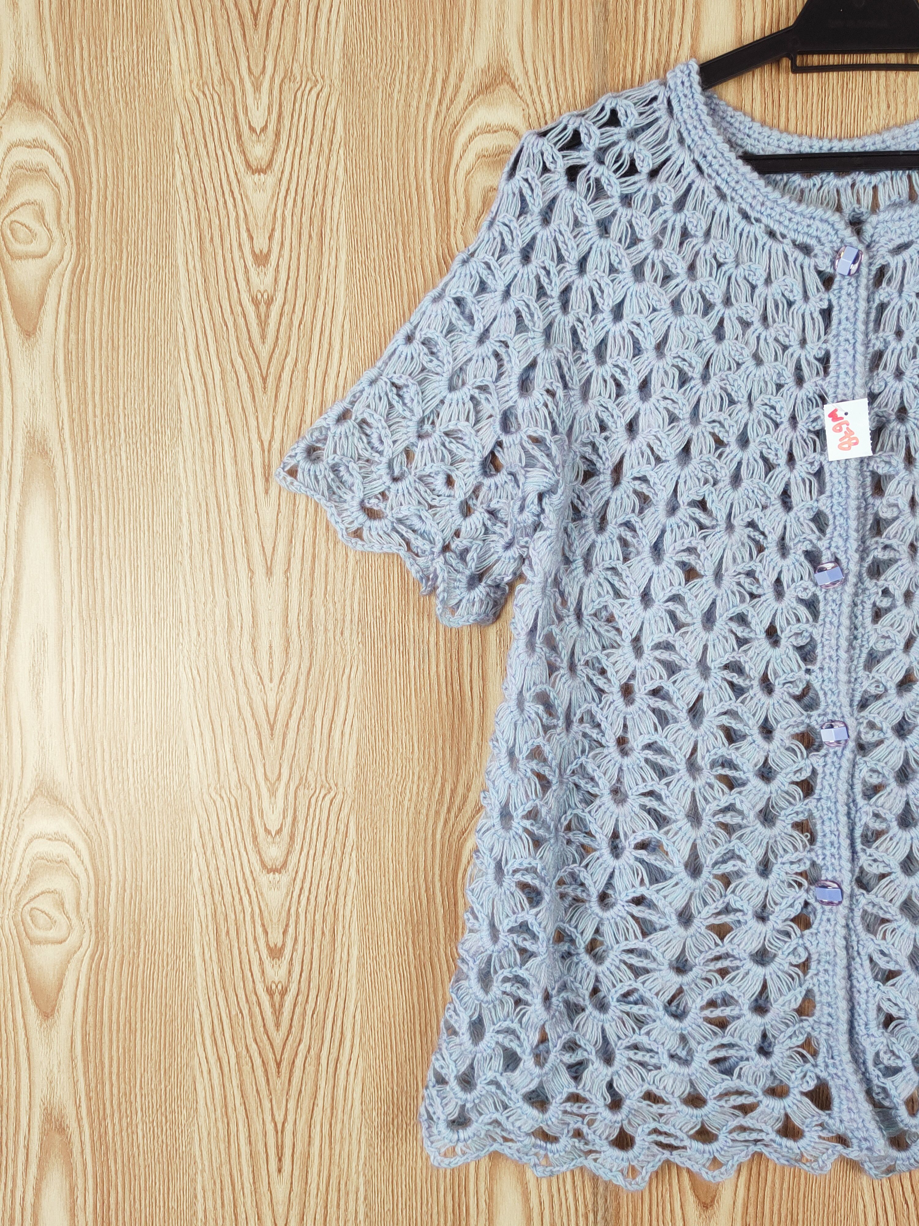 Japanese Brand Japan vintage Crochet Mesh Net Knitwear Button Ups #W678 Size S / US 4 / IT 40 - 3 Thumbnail