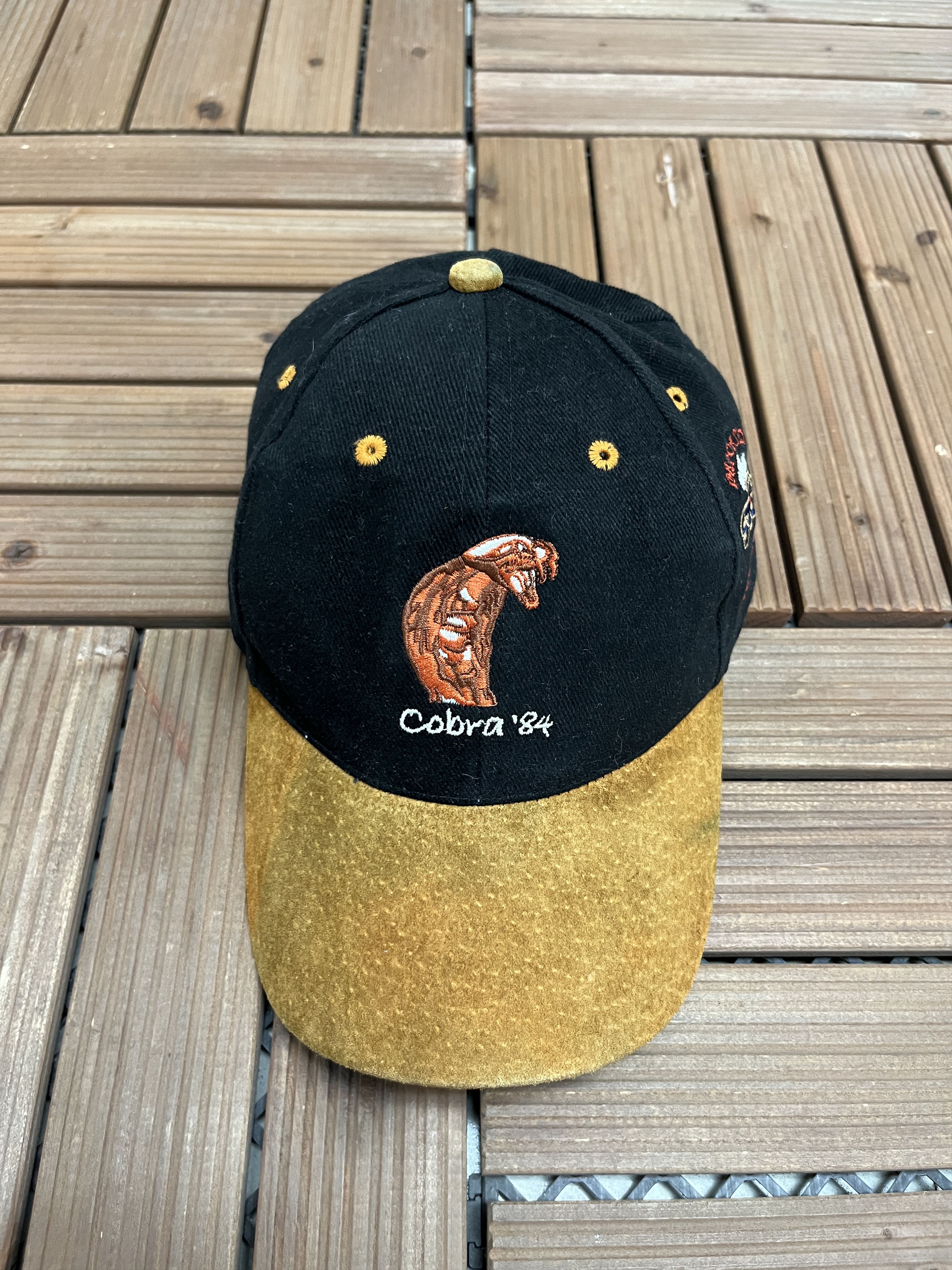Vintage Cobra '84 Whiskey Vintage Strap Back Black Hat Cap Size ONE SIZE - 2 Thumbnail