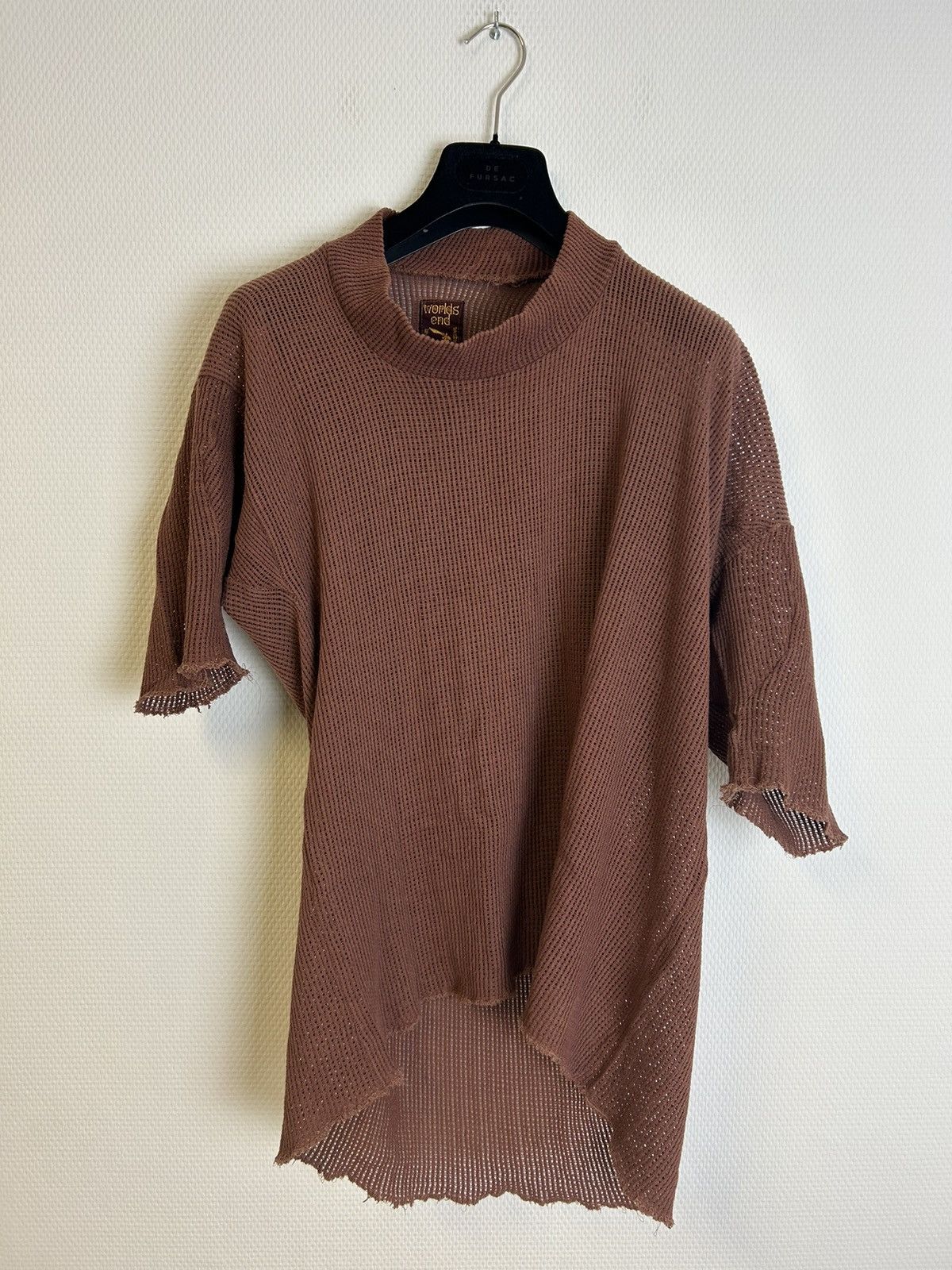 Malcolm McLaren × Vivienne Westwood 1982 world's end asymmetric knit top brown Size US M / EU 48-50 / 2 - 1 Thumbnail