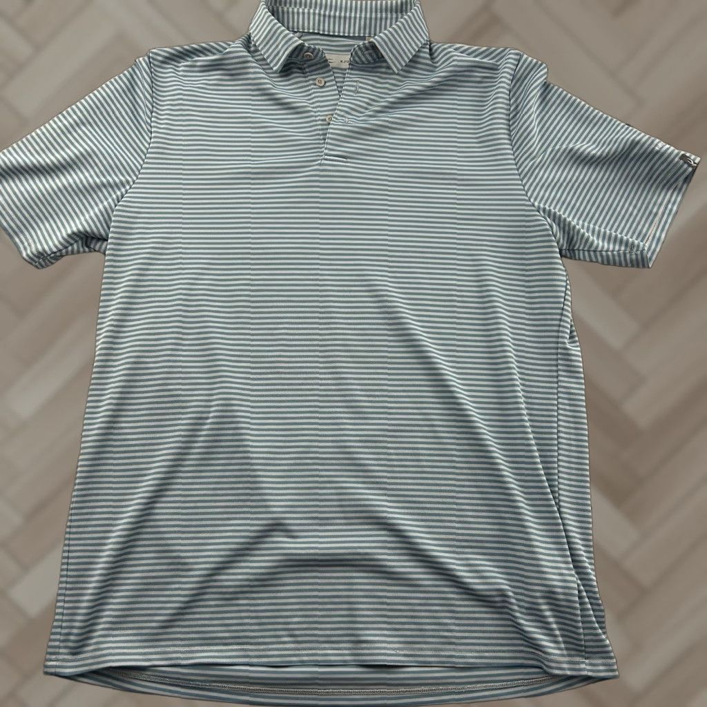 KJUS KJUS Short Sleeve Striped Comfort Fit Golf Polo Shirt Men's L Blue Gray Size US L / EU 52-54 / 3 - 1 Thumbnail