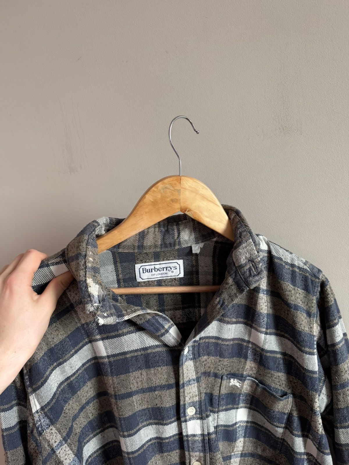Burberry Burberrys Vintage Flannel Shirt Distressed Check Size US L / EU 52-54 / 3 - 7 Thumbnail