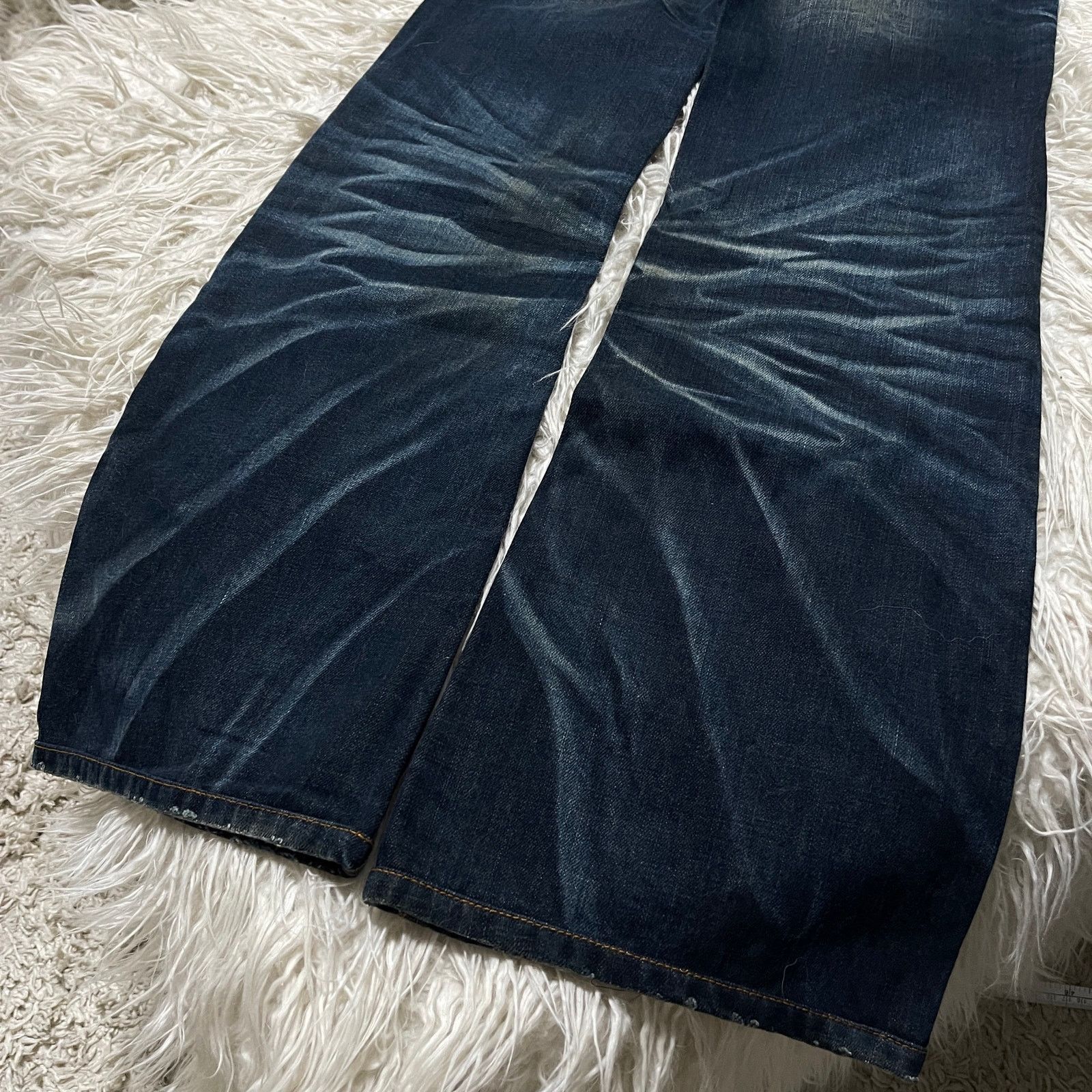 14th Addiction Vintage Japanese Brand Faded Wash Low-rise Denim Jeans Blue Size 29" - 7 Thumbnail