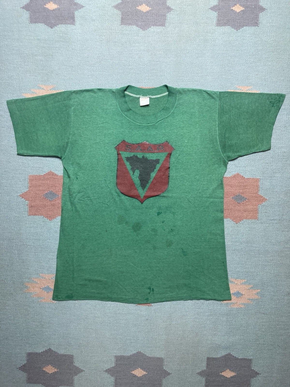 Vintage 70s 80s t shirt S.A.A.P. faded worn thin single stitch large Size US L / EU 52-54 / 3 - 1 Thumbnail