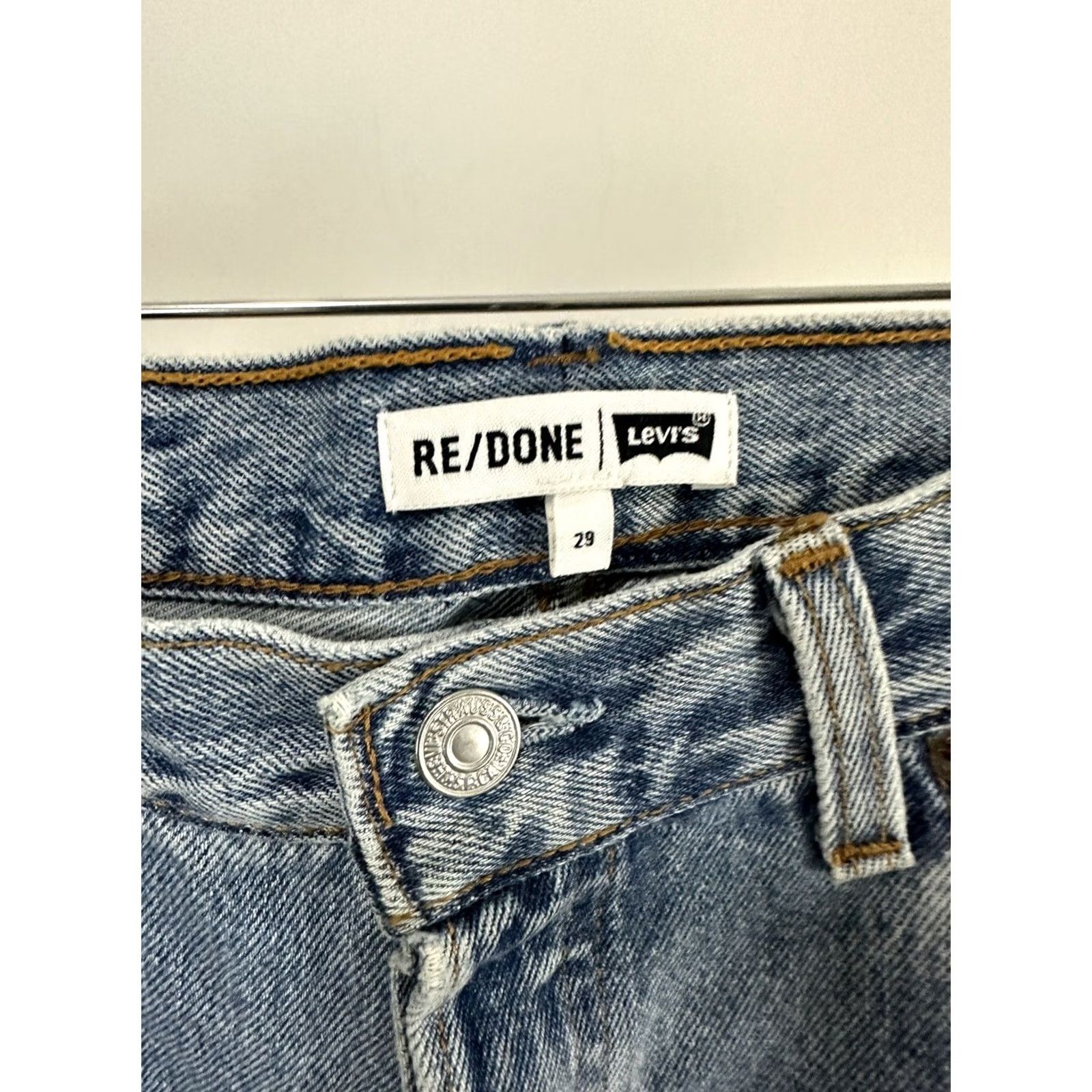 Levi's Levi's Redone Jeans 29 x 29.5 Blue Straight Button Fly USA Made Jeans Women 29 Blue Straight Size 29" - 4 Thumbnail