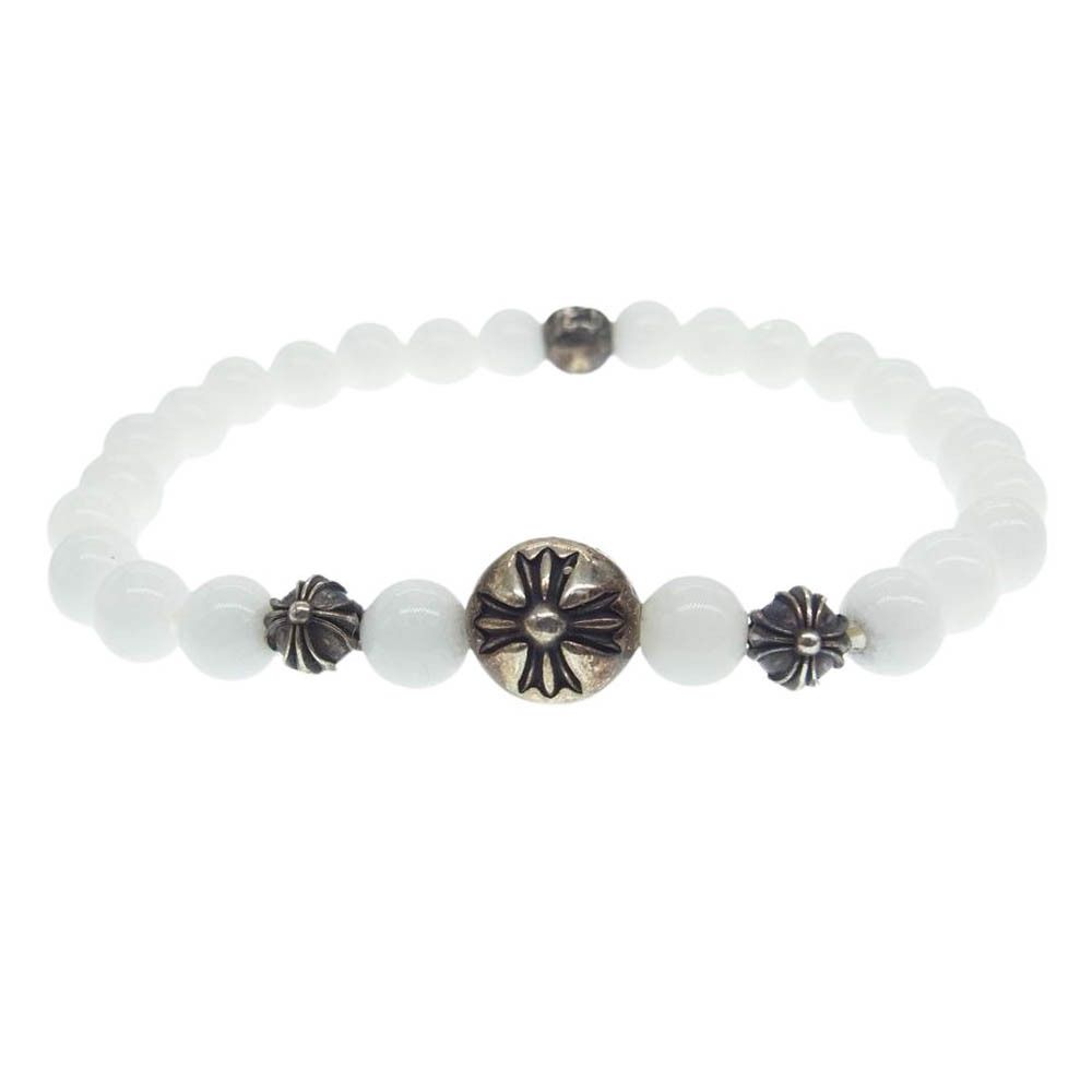 image of Chrome Hearts Cross Ball Bead Bracelet in White, Men's
