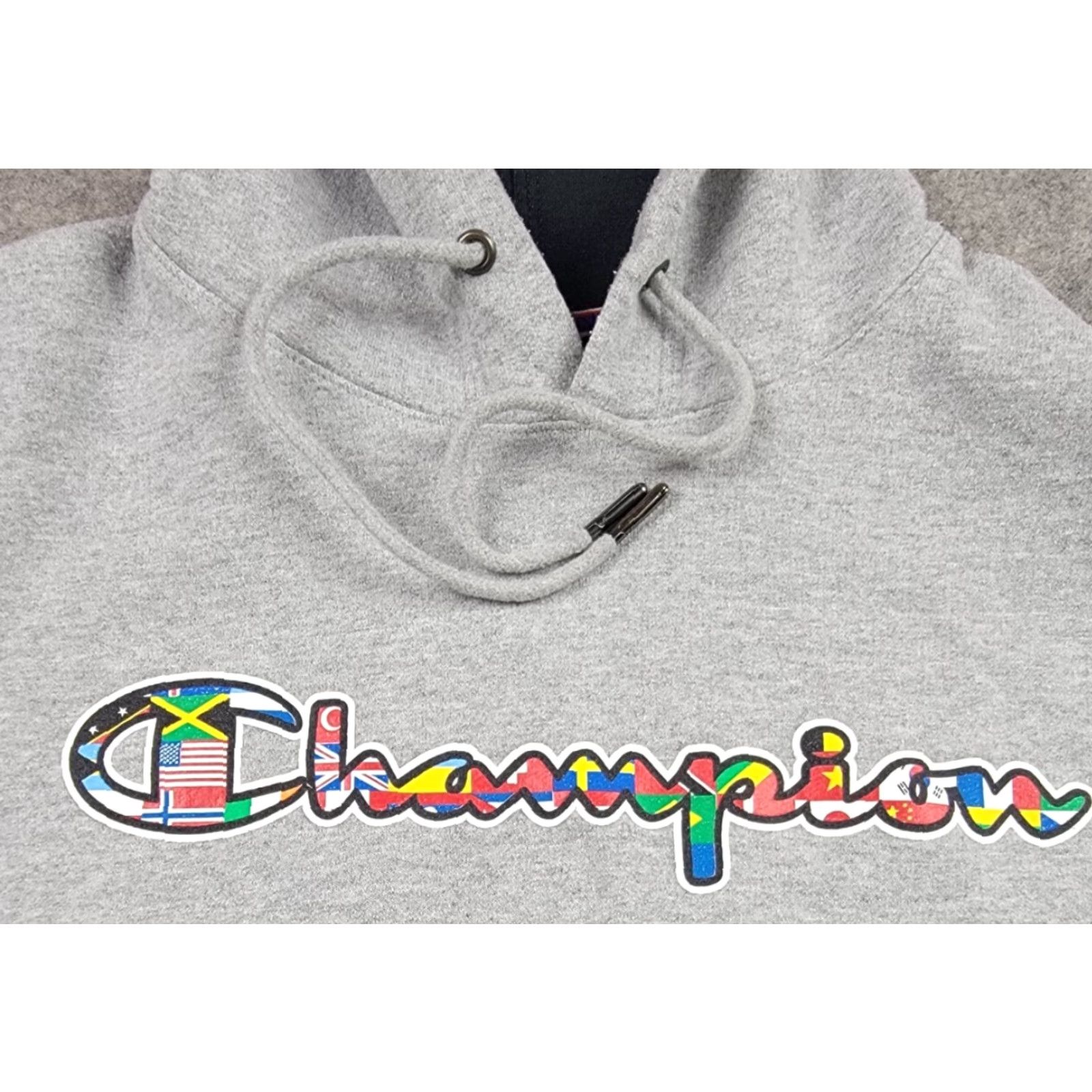 Champion Champion Hoodie Mens Medium Gray International Flags Logo Pullover Casual Mens Size US M / EU 48-50 / 2 - 4 Thumbnail