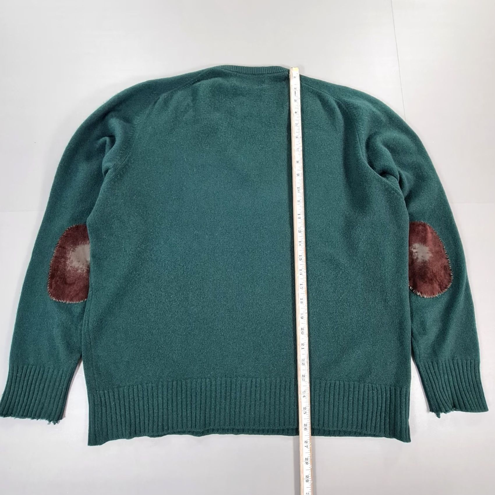 Vintage Misty Island Jumper Mens Green XL 100% Cashmere V-Neck Pullover Elbow Patches Scotland Vintage Size US XL / EU 56 / 4 - 7 Thumbnail