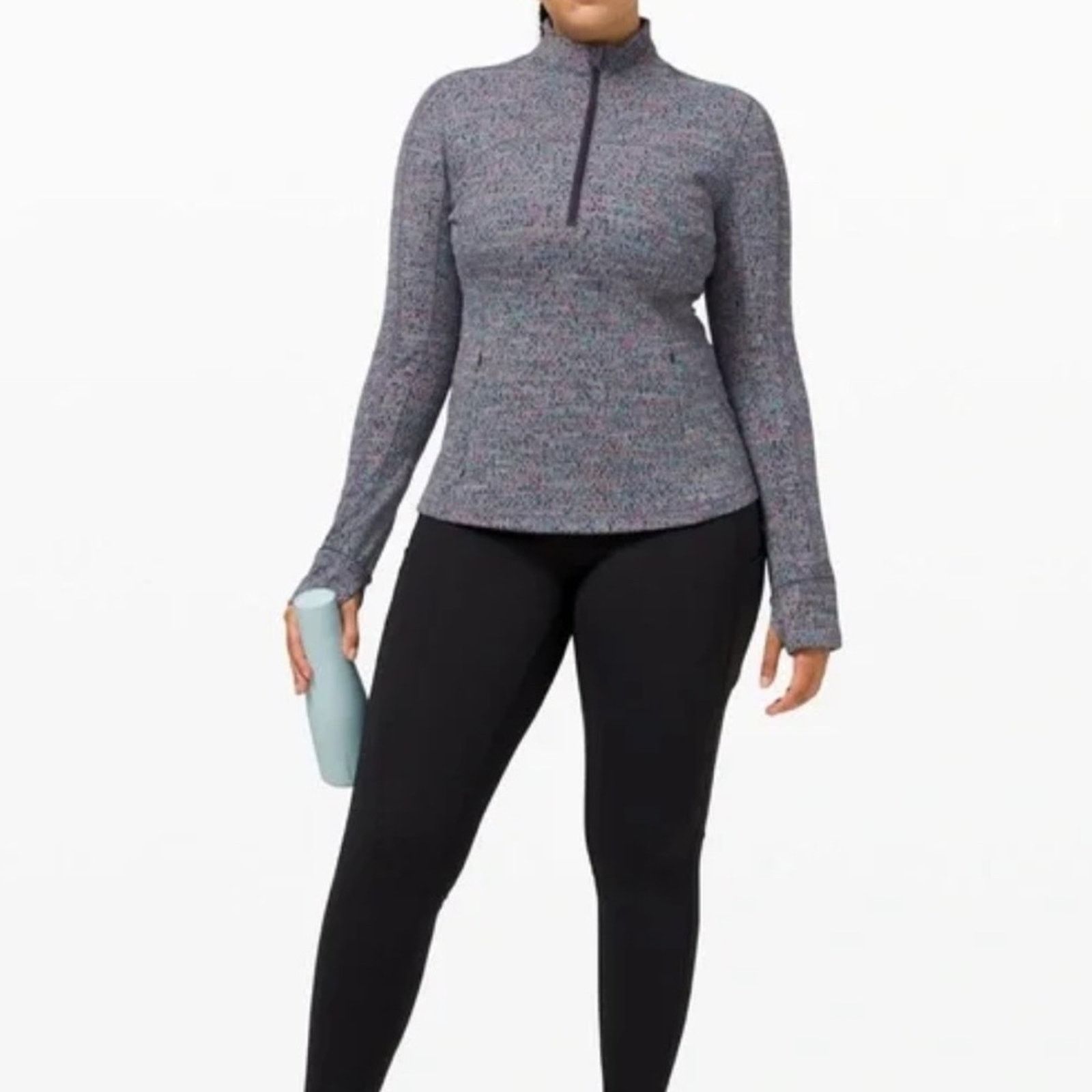 Lululemon Lululemon Run Briskly 1/2 Zip Neon Tweed Jacquard Size M / US 6-8 / IT 42-44 - 1 Thumbnail