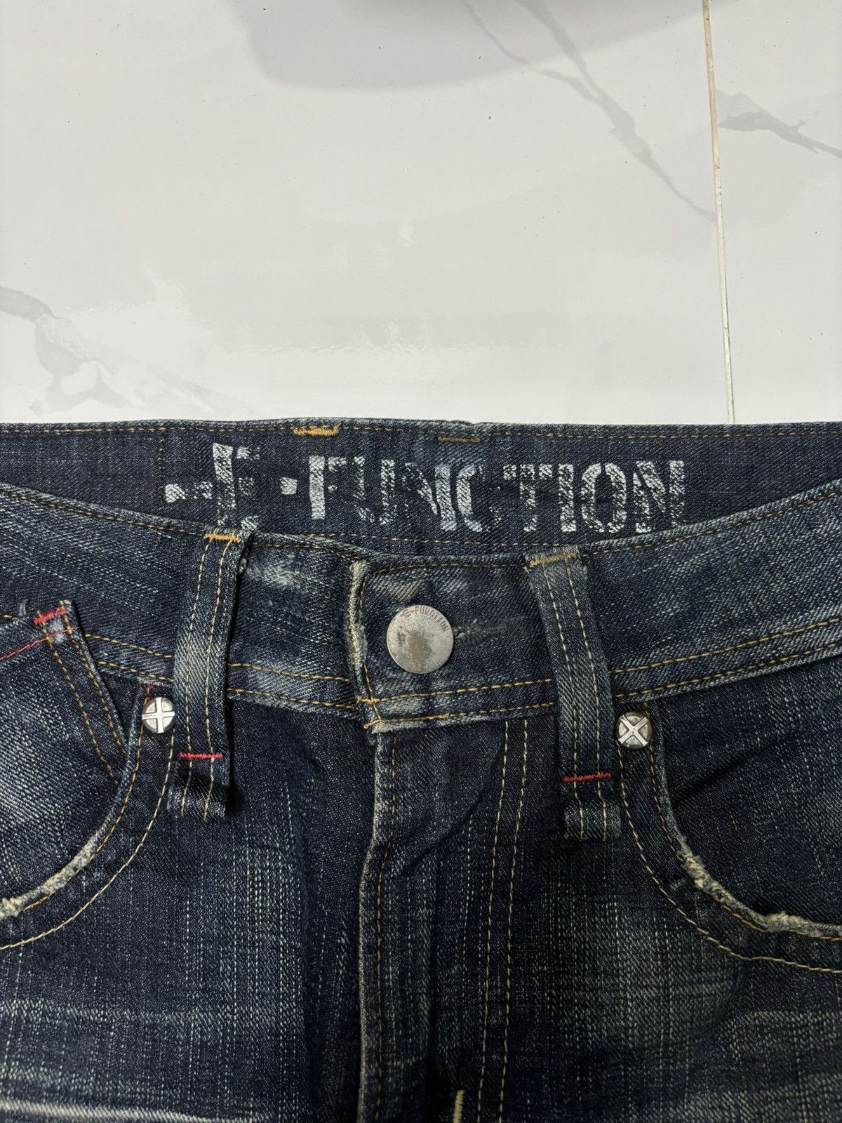 Edwin EDWIN E-FUNCTION CLAW MARK CURVED DISTRESSED DENIM JEANS Size US 32 / EU 48 - 9 Thumbnail