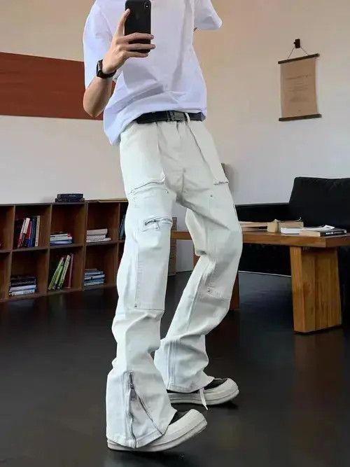 Japanese Brand × Jean High street casual multi-zip design overalls Size US 32 / EU 48 - 4 Thumbnail