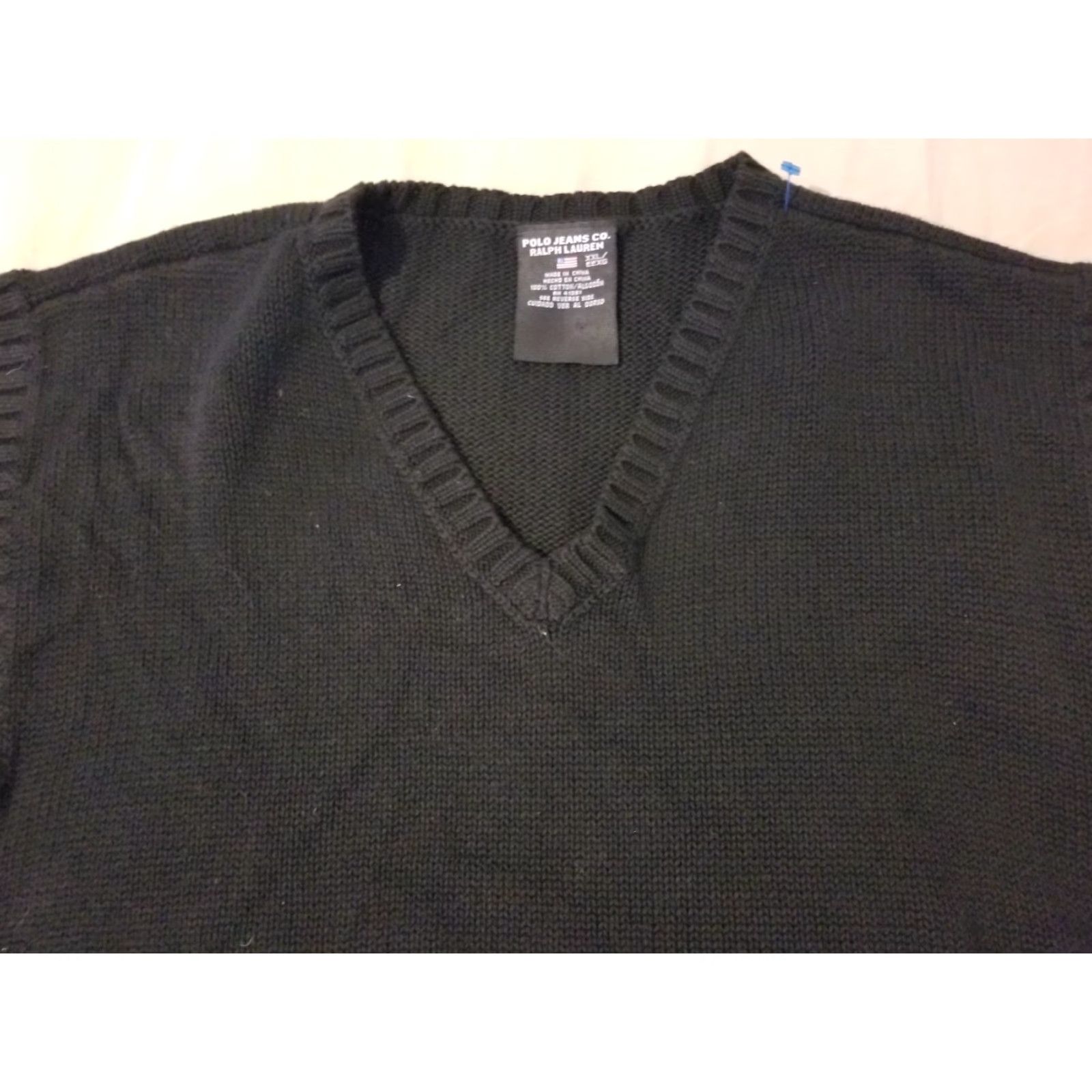 Polo Ralph Lauren VINTAGE Polo Ralph Lauren Vest Sweater 2XL Black Cotton Polo Ralph Lauren Mens Polo Shirt Vest Size US XXL / EU 58 / 5 - 2 Thumbnail