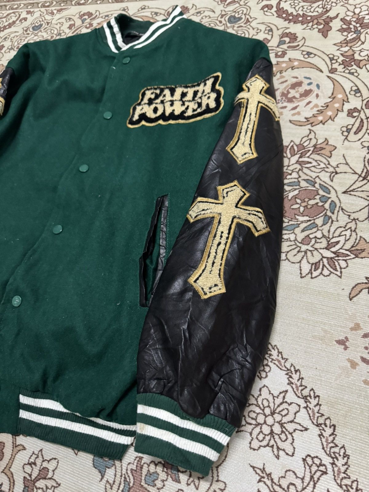 Japanese Brand SLASH YOUTH BIG LOGO CHROME VARSITY JACKET Size US M / EU 48-50 / 2 - 5 Thumbnail