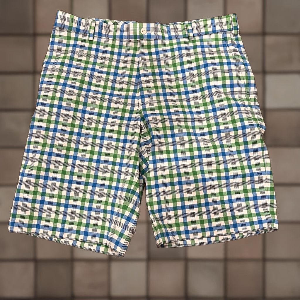 Nike Nike Golf Shorts Dri-Fit Bermuda Mens 36 Green Plaid Gingham Casual Outdoor Preppy 11in Inseam Mens Size US 36 / EU 52 - 1 Thumbnail