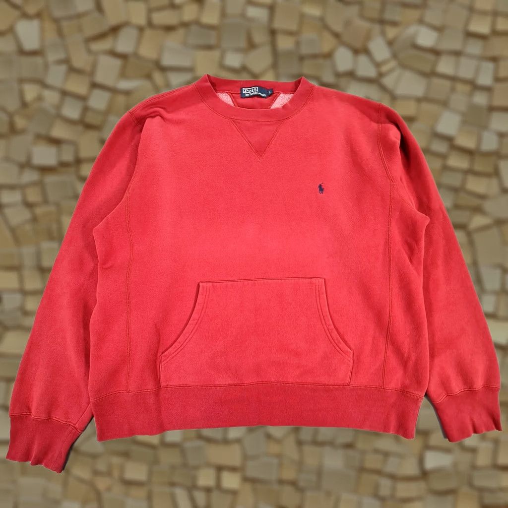 Polo Ralph Lauren Polo Ralph Lauren Sweatshirt Mens Large Red Fleece Crew Sweater Pullover Size US L / EU 52-54 / 3 - 1 Thumbnail