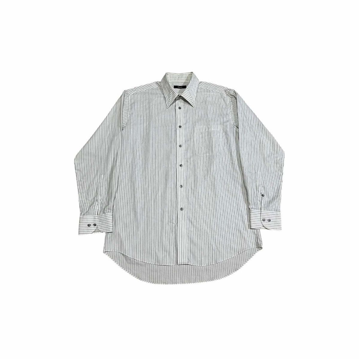 Designer 🔥Vintage Ficce Striped Shirt Long Sleeve Yoshiyuki Konishi Size US XL / EU 56 / 4 - 3 Thumbnail
