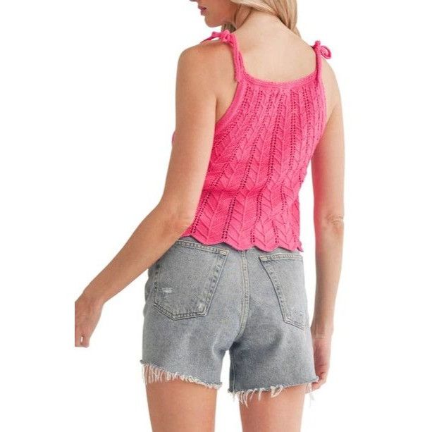Other LUSH Crochet Knit Sweater Tank Top In Hot Pink, Sz. M Size M / US 6-8 / IT 42-44 - 2 Thumbnail