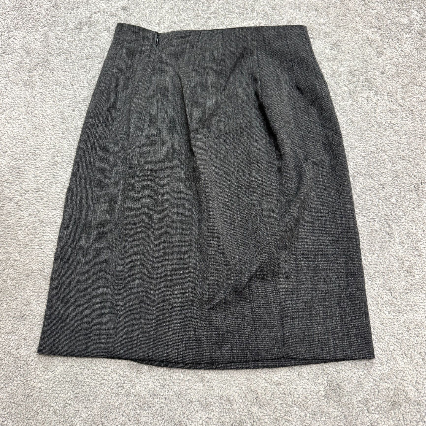 Vintage VINTAGE KAZA Skirt Women 6 Pencil Wool Charcoal Gray Knee Length Workwear 90s Classic Size 28" / US 6 / IT 42 - 2 Thumbnail