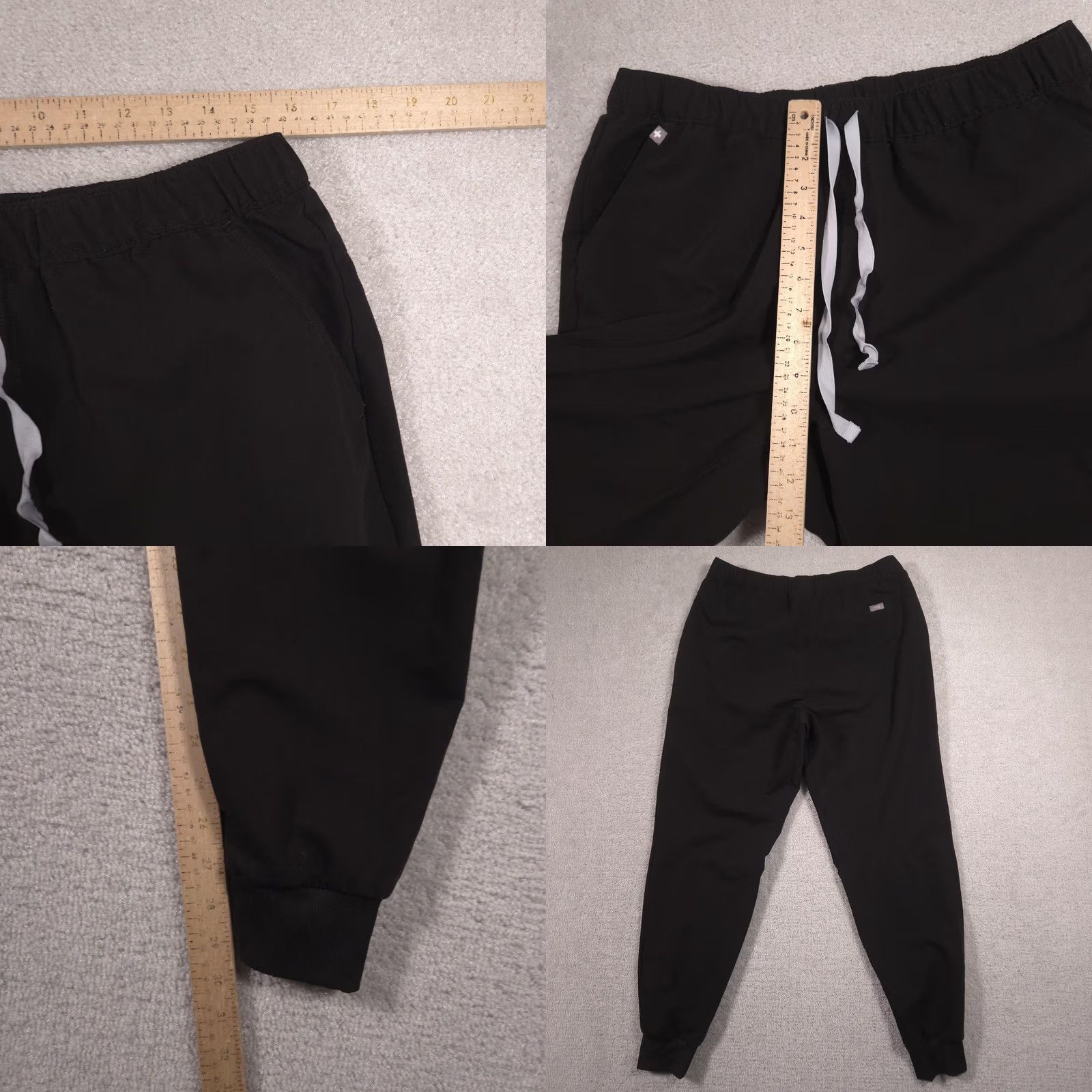 Vintage FIGS Pants Womens Large Tall Black Jogger Scrub Technical Collection Stretch Size 36" / US 14 / IT 50 - 8 Thumbnail