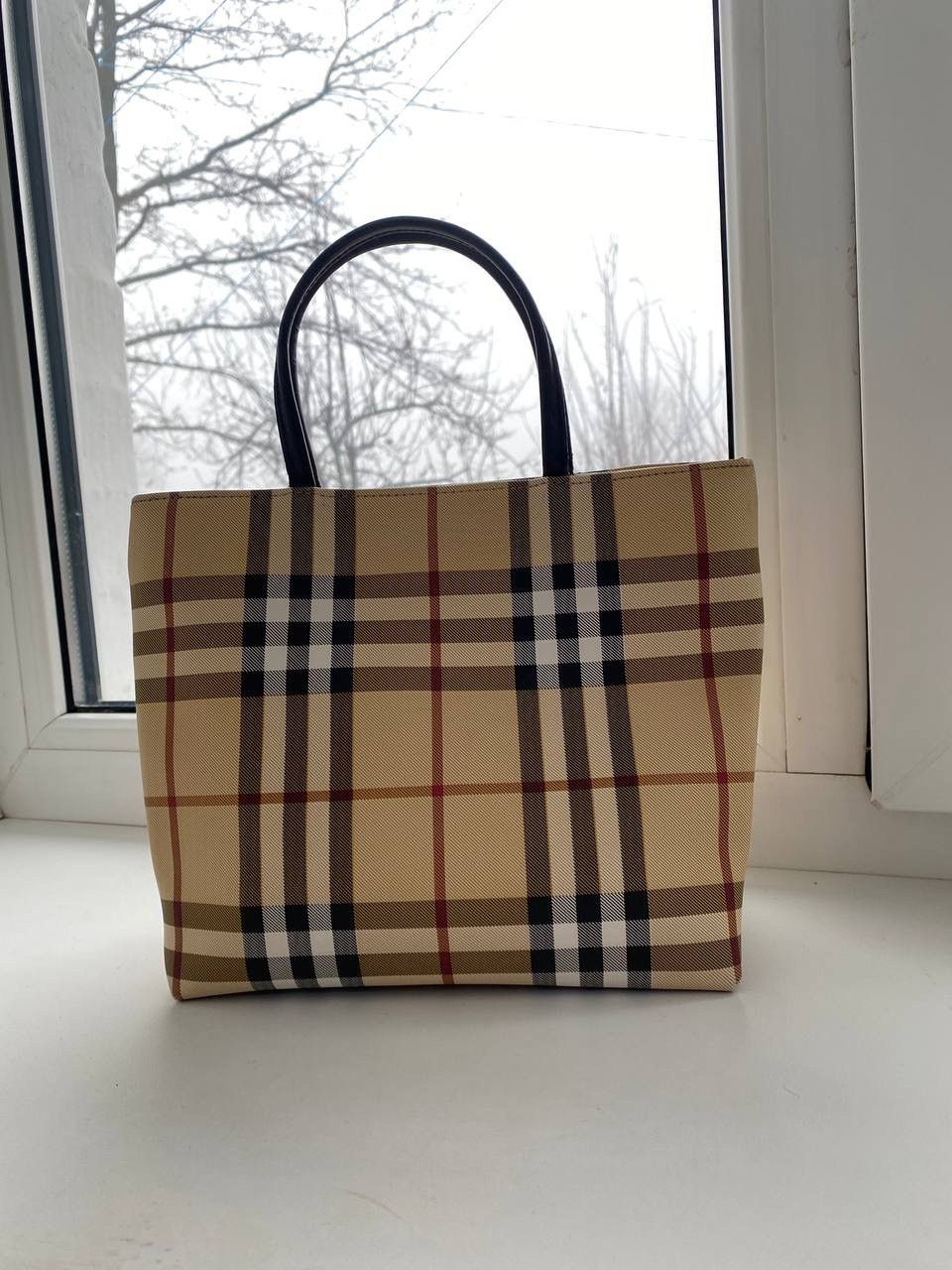 Burberry × Vintage Burberry Nova Check Coated Canvas Tote Bag Purse Size ONE SIZE - 2 Thumbnail