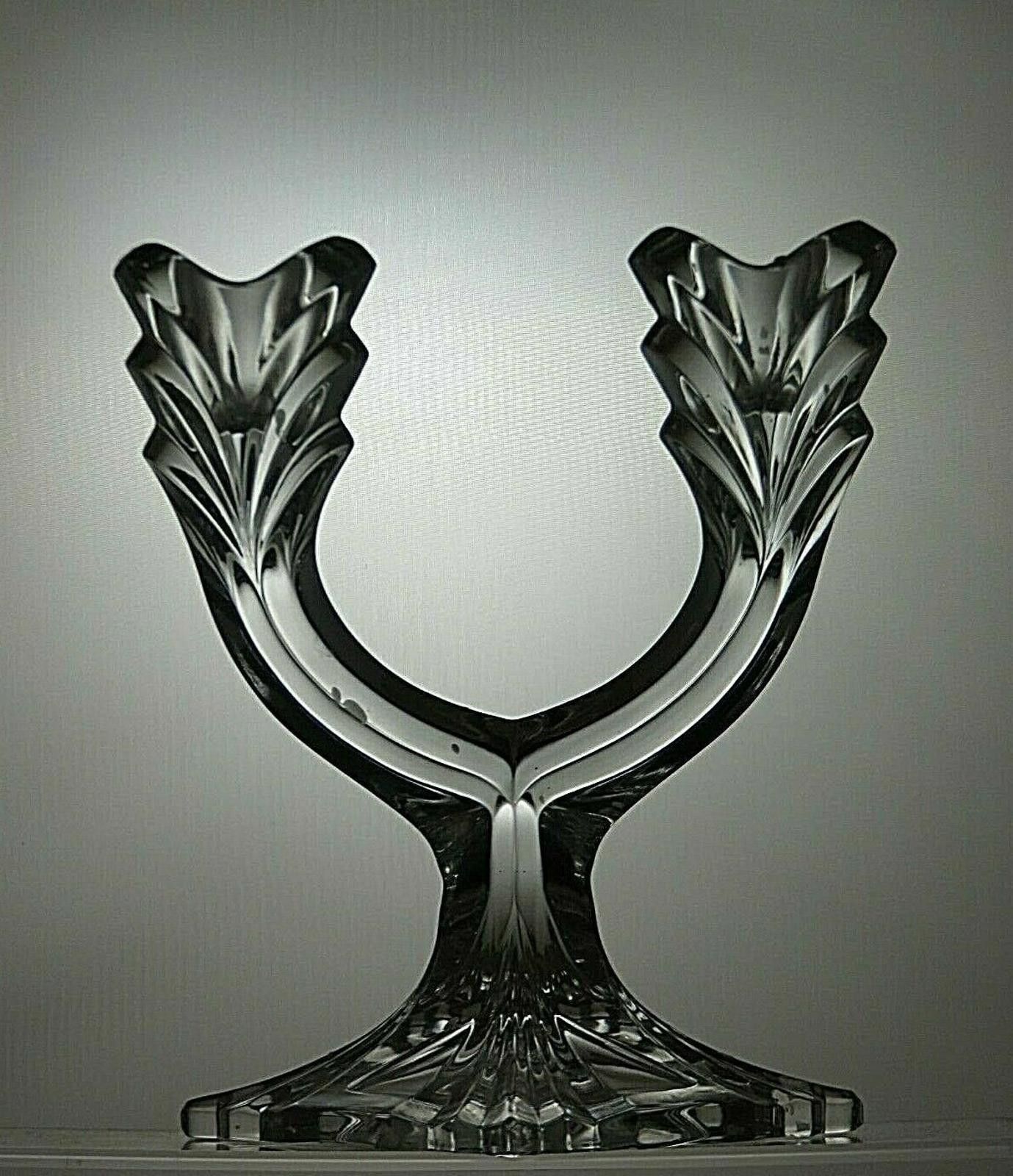 The Unbranded Brand Crystal Set Of 2 Cut Candle Holders Candlesticks 6 3/4" Size ONE SIZE - 3 Thumbnail