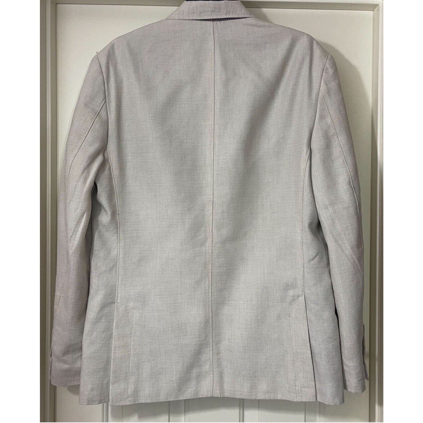 Joseph Abboud Joseph Abboud Button Jacket Mens M Beige Linen Blend Blazer Size 40R - 4 Thumbnail