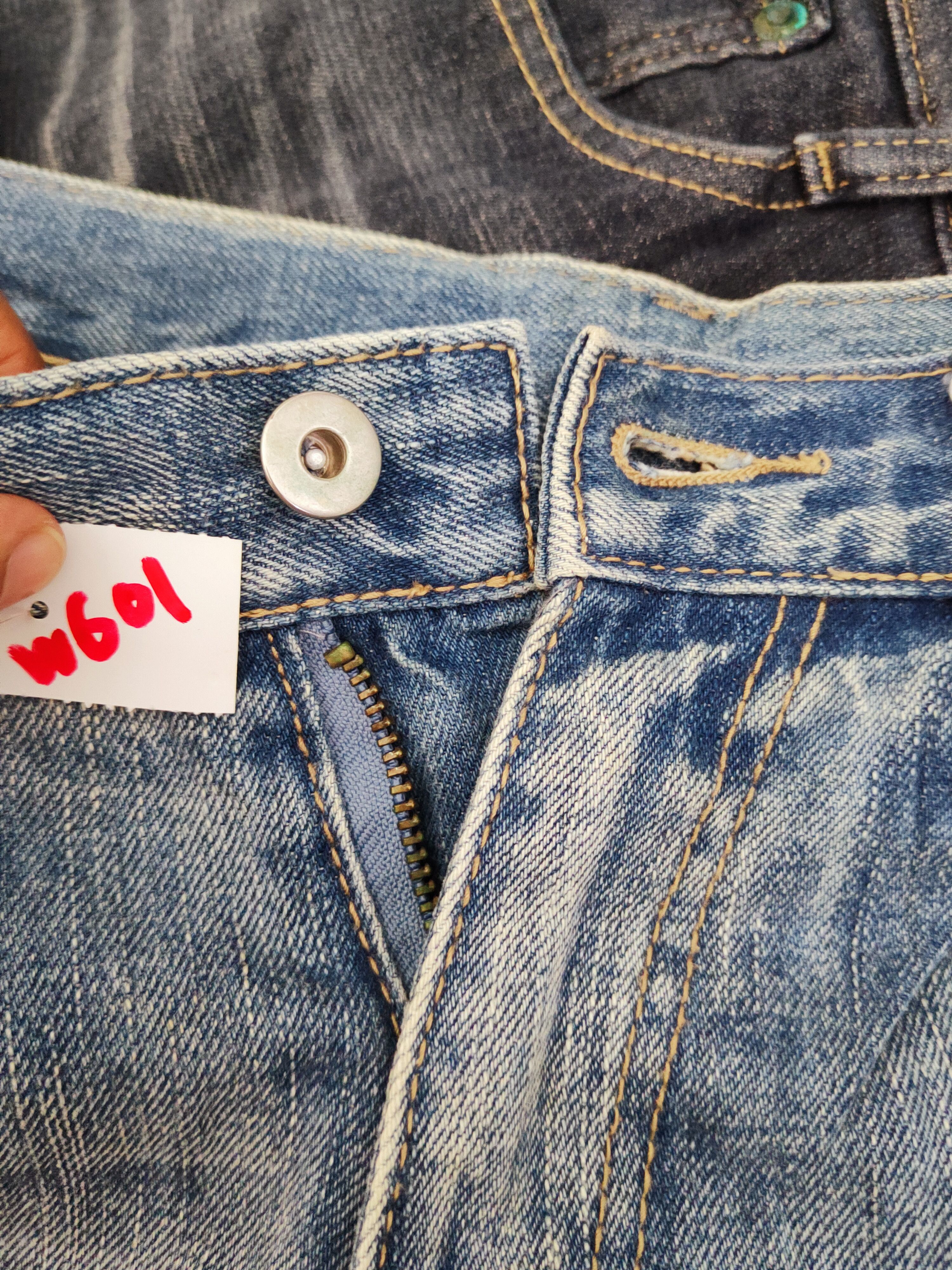 Japanese Brand OZOC Blue patchwork Distressed Ripped Jeans #W601 Size 30" / US 8 / IT 44 - 17 Thumbnail