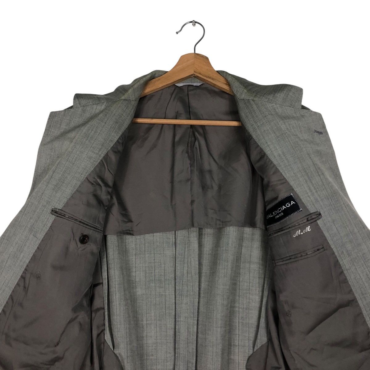 Balenciaga 📌Vintage Balenciaga Paris Coats Striped Double Breast Size US M / EU 48-50 / 2 - 15 Thumbnail
