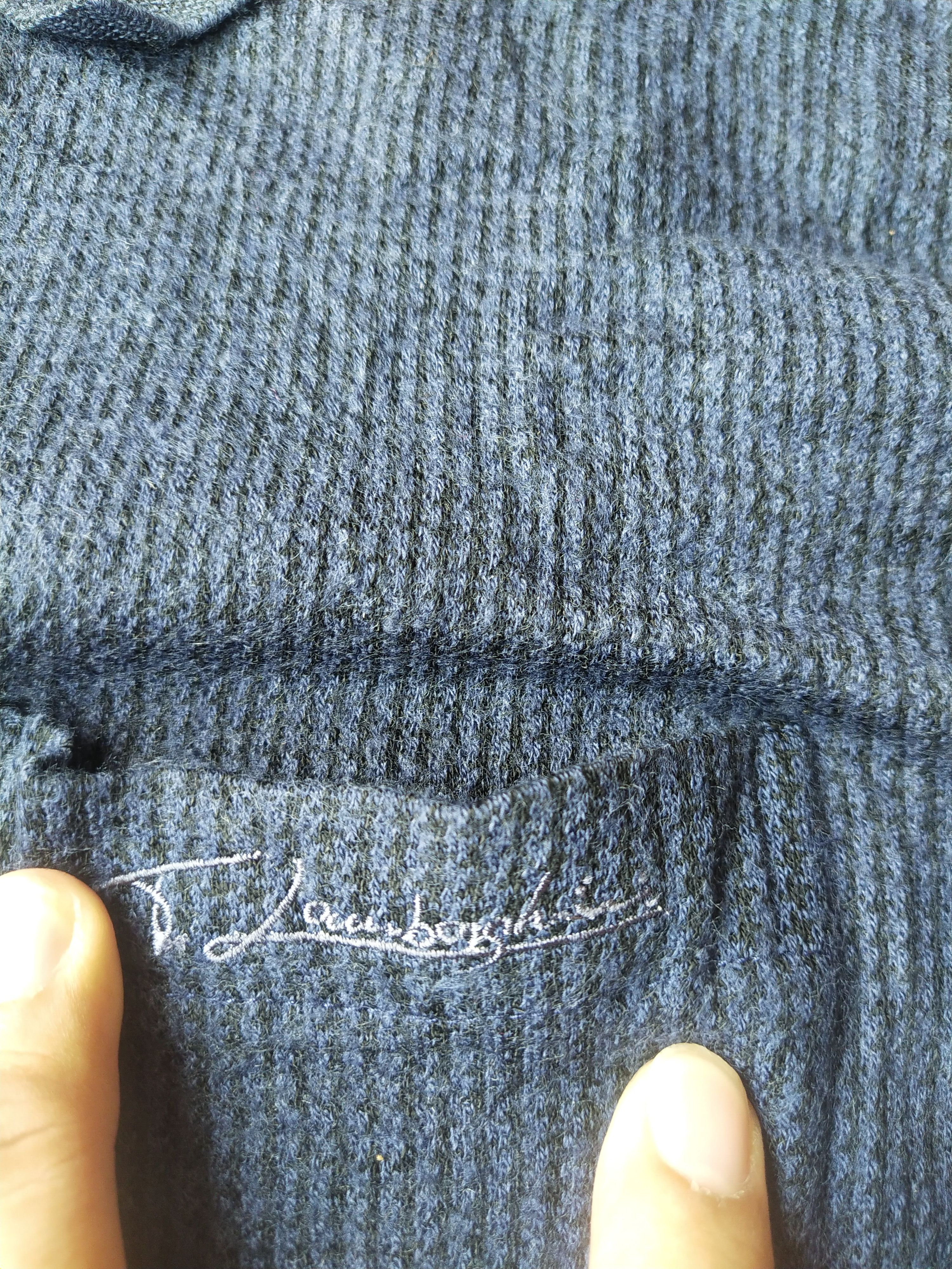 Lamborghini Tonino Lamborghini Italy Navy Merino Wool Blend Knit Shirt Size L / US 10 / IT 46 - 3 Thumbnail