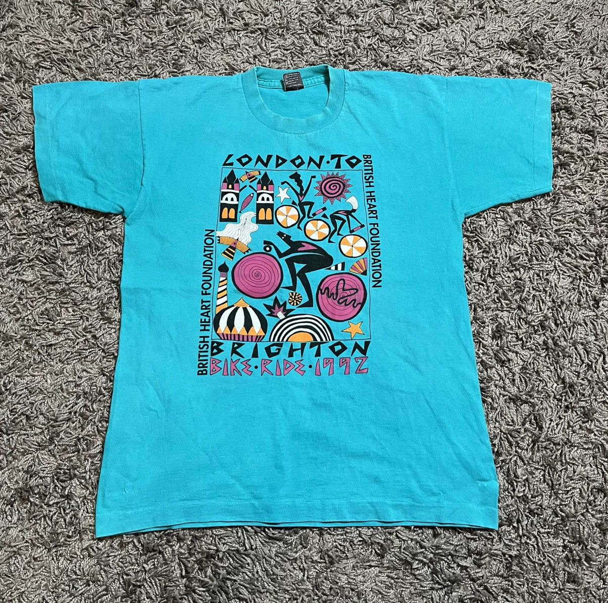 Band Tees SCREEN STARS 1992 BRIGHTON RIDE BIKE VINTAGE COTTON T-SHIRT Size US L / EU 52-54 / 3 - 1 Thumbnail