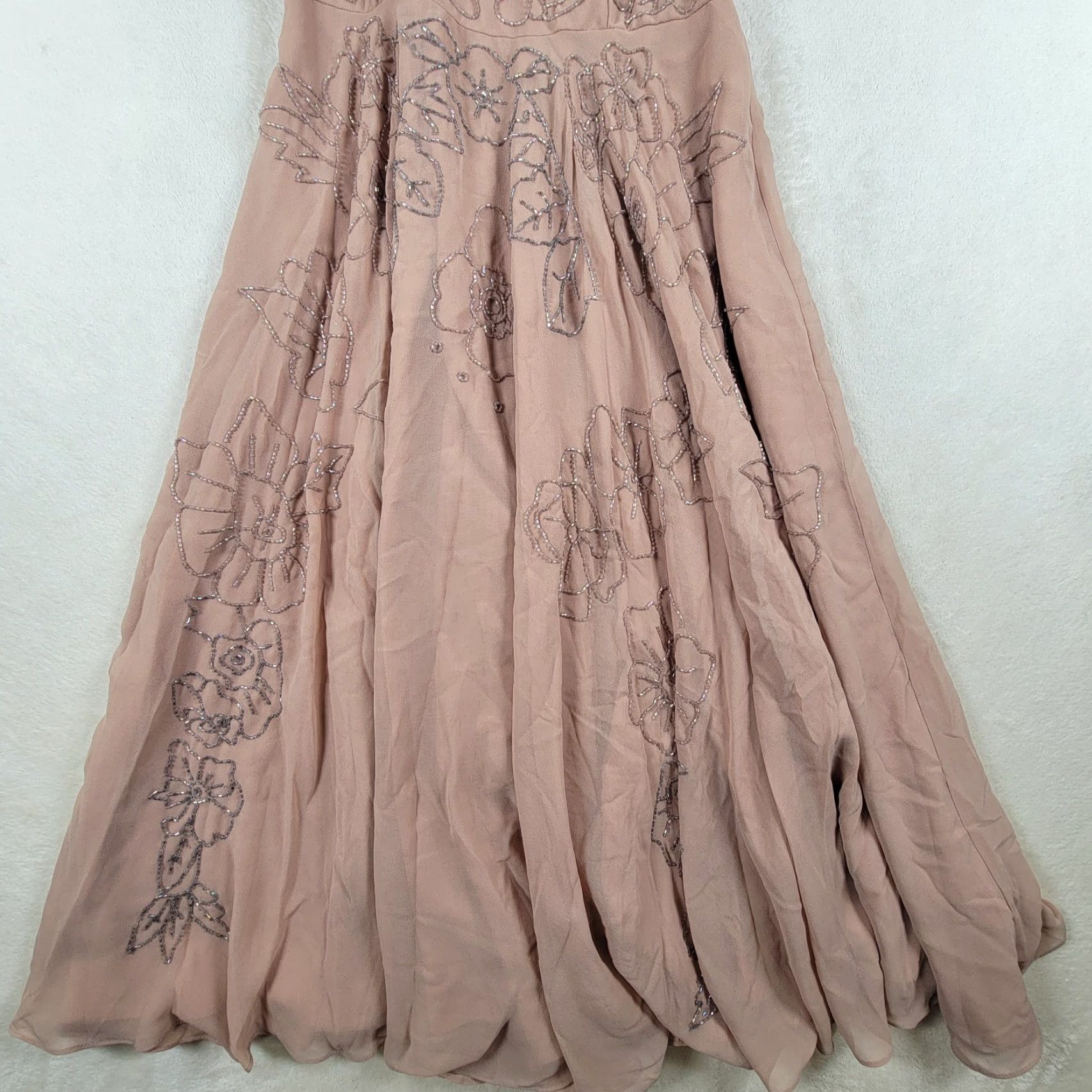 Asos ASOS Womens Fit & Flare Midi Prom Dress Beige Floral Lace Lined Size 10 US New Size L / US 10 / IT 46 - 3 Thumbnail
