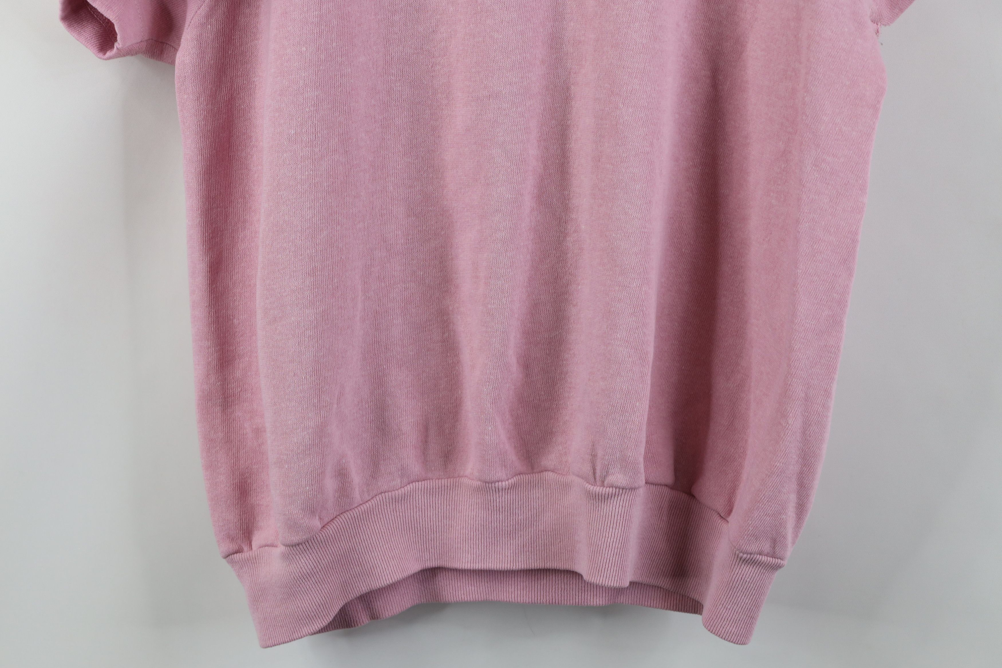 Vintage Vintage 70s Streetwear Short Sleeve Sweatshirt Pink USA Size L / US 10 / IT 46 - 13 Thumbnail