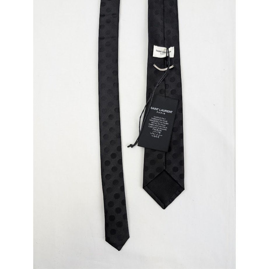 Saint Laurent Paris o1rshd1 Size: OS / Dotted Tie in Black Size ONE SIZE - 8 Thumbnail