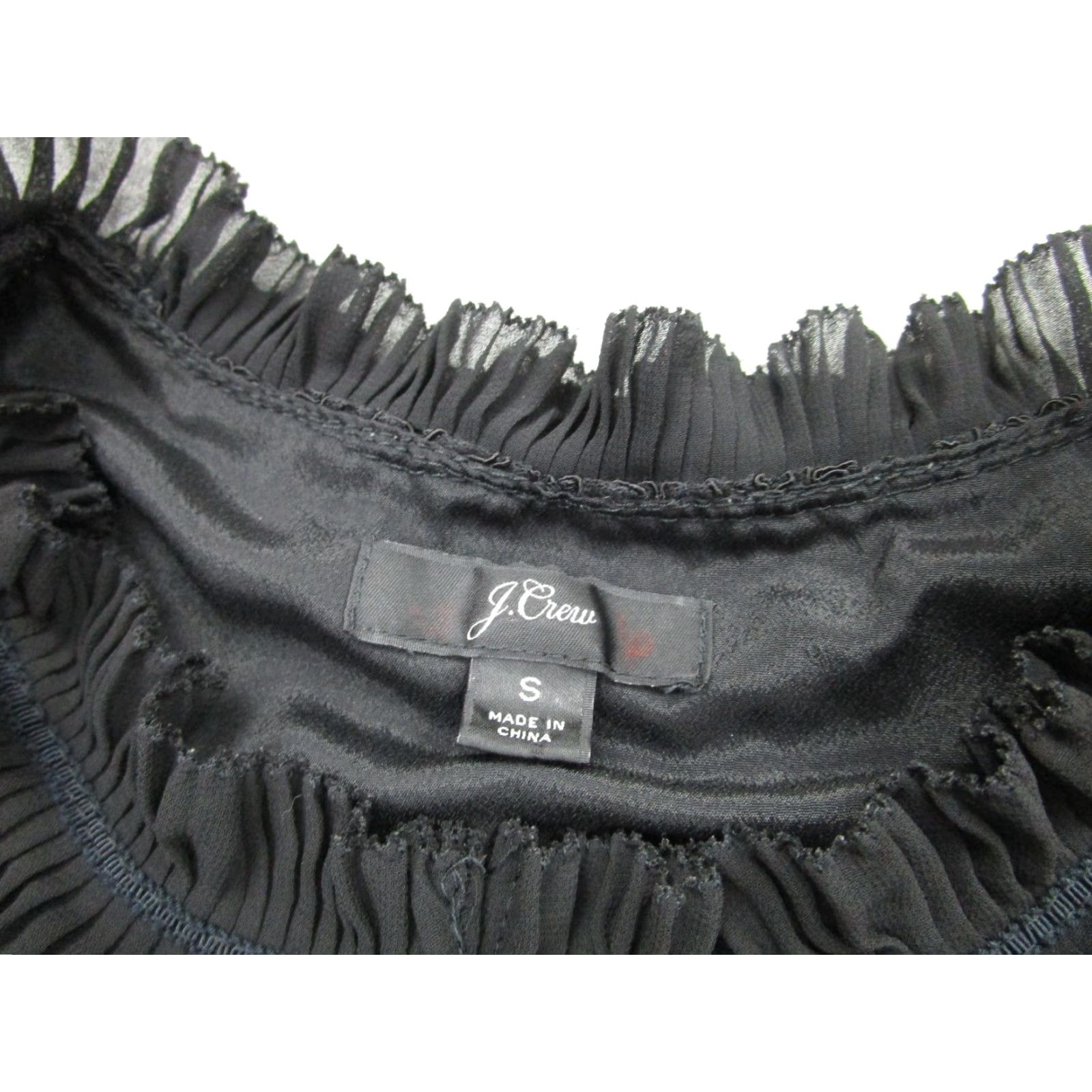 J.Crew J.Crew Blouse Womens Small Black Floral Lace Sleeveless Ruffle High Neck Lined Size S / US 4 / IT 40 - 4 Thumbnail