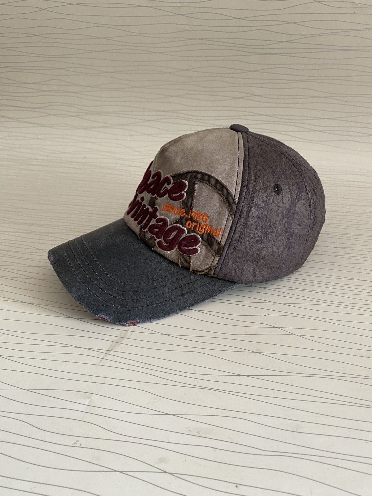 Japanese Brand Vintage Japanese Peace Distressed Embroidery Cap Size ONE SIZE - 6 Thumbnail