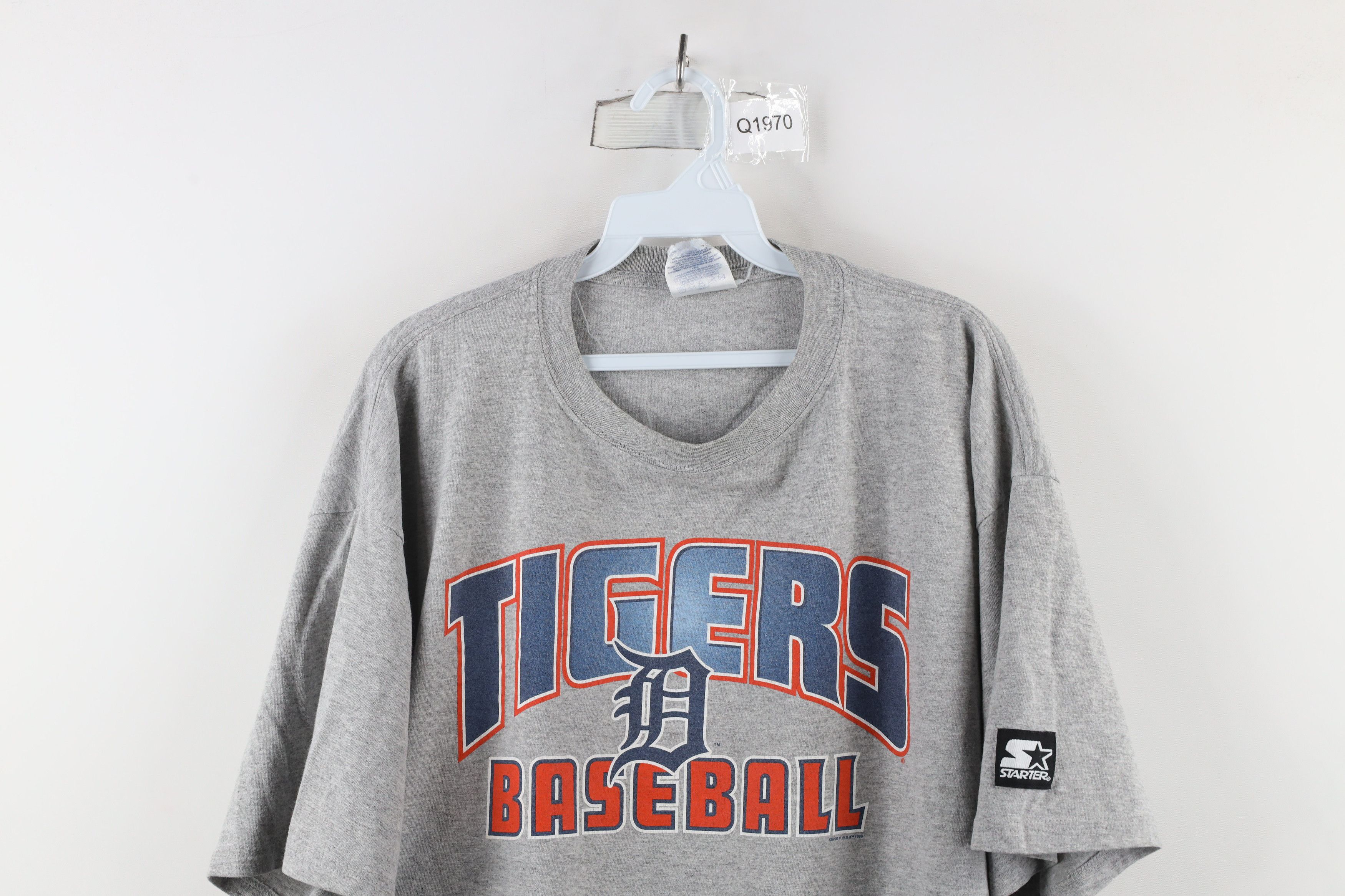 Starter × Vintage Vintage 90s Starter Tigers Baseball T-Shirt Heather Gray Size US XL / EU 56 / 4 - 2 Thumbnail