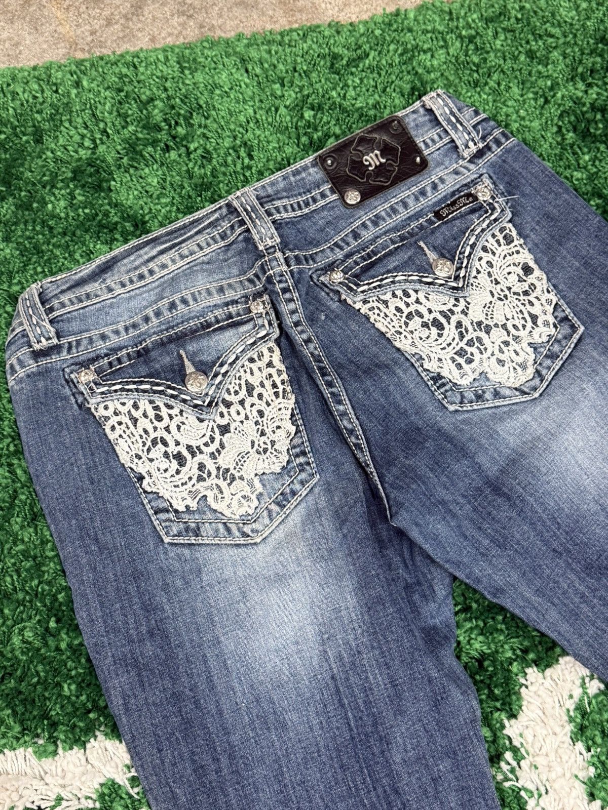 Miss Me Miss Me Embroidered Web Flap Pocket Contrast Stitch Denim 34 Size 34" / US 12 / IT 48 - 3 Thumbnail