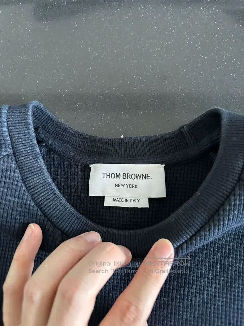 Thom Browne Thom Browne Waffle Short-sleeve Sweatshirt Size US L / EU 52-54 / 3 - 3 Thumbnail