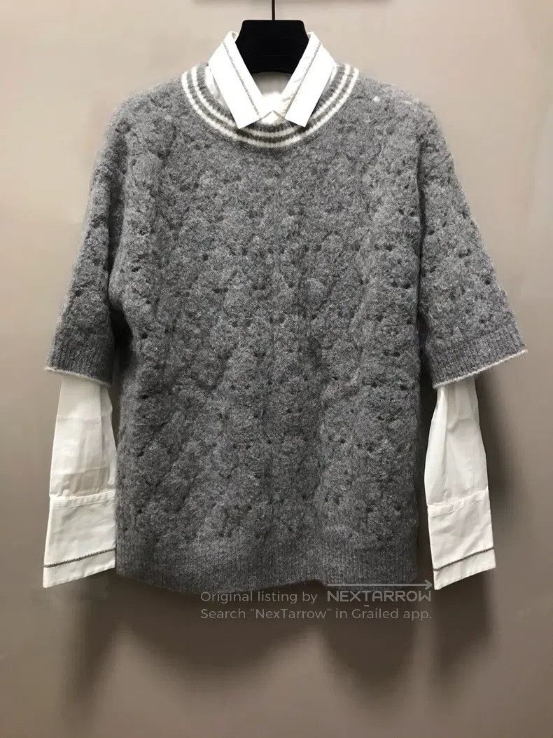 Brunello Cucinelli Brunello Cucinelli Lace cashmere and sea horse wool knitte Size M / US 6-8 / IT 42-44 - 1 Thumbnail