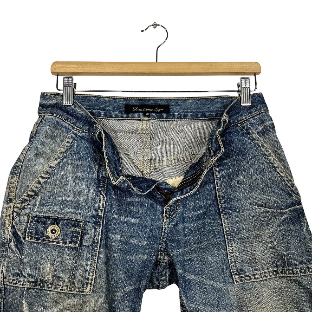 Japanese Brand Vintage Three Stone Throw Distressed Bush Pants Size 30" / US 8 / IT 44 - 15 Thumbnail