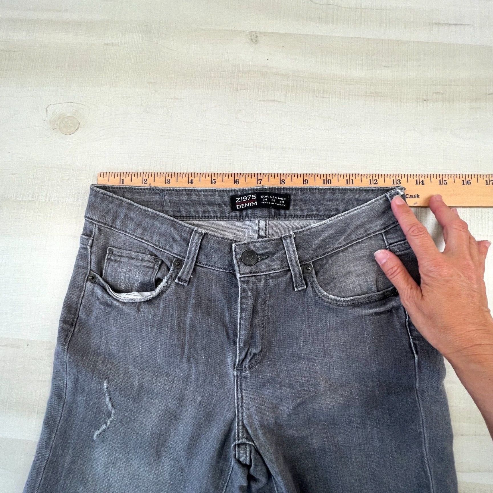 Zara Zara Womens Skinny Jeans 2 Gray Distressed Low Rise Stretch Size 26" / US 2 / IT 38 - 7 Thumbnail