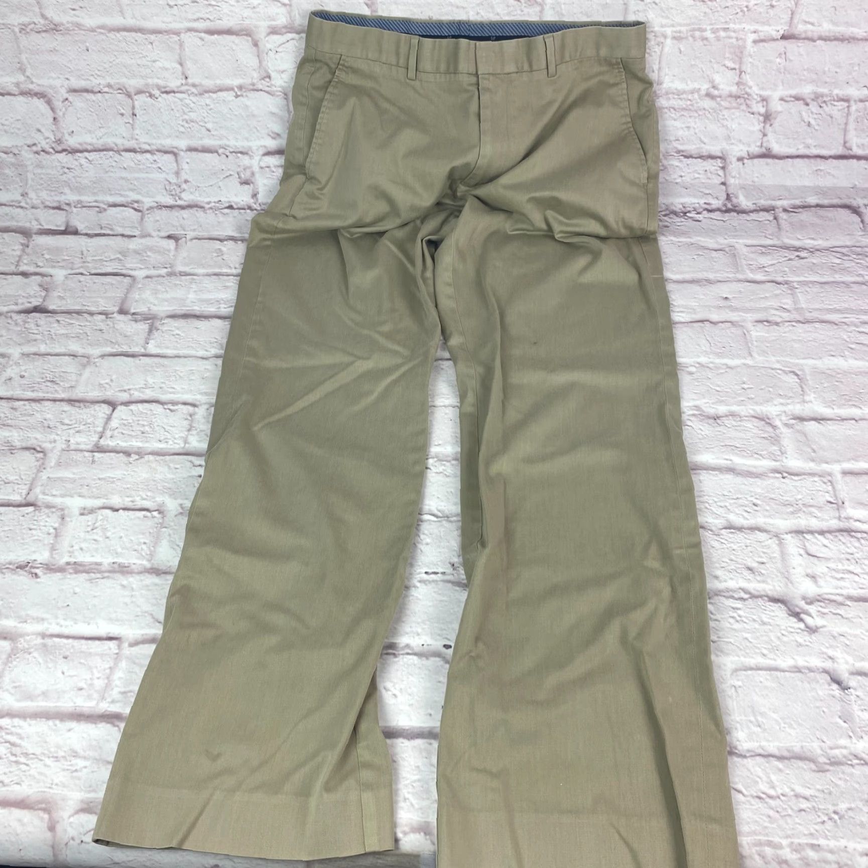 Gap GAP Mens Khaki Work Pants 34 x 34 Chino Tailored Straight Fit Mid Rise Classic Size US 34 / EU 50 - 4 Thumbnail