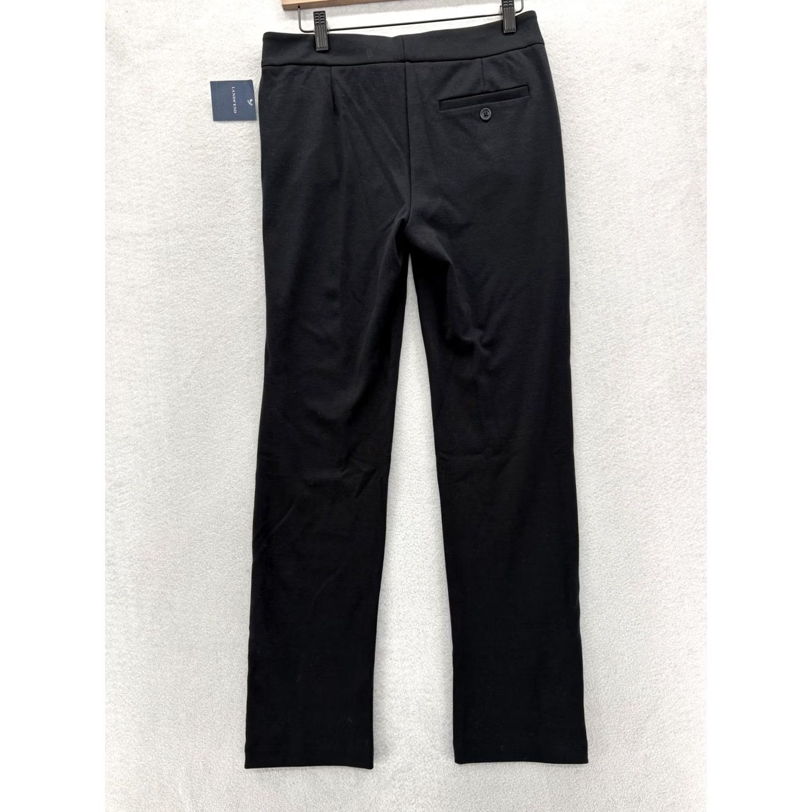 Lands' End Lands End Audrey Pants Womens 4P Black Straight Pull On Career Dress Size 27" / US 4 / IT 40 - 6 Thumbnail