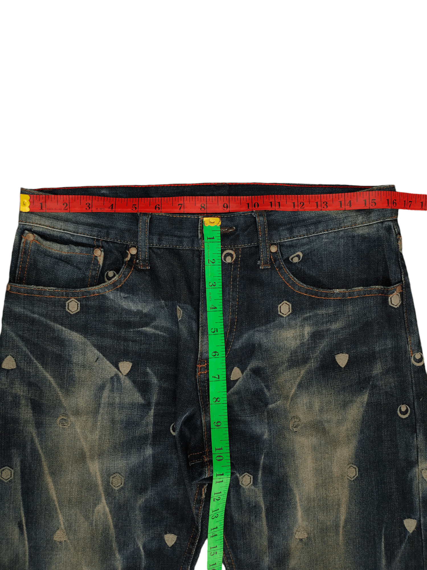 Comme des Garcons × Undercover Japanese Brand Takeo Kikuchi Embroidered Distress Faded Jean Size US 33 - 4 Thumbnail