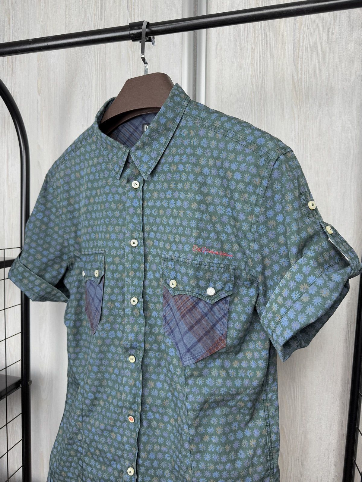 Dolce & Gabbana Dolce Gabbana D&G SS Shirt Dark Green Blue Floral Cotton 54 Size US L / EU 52-54 / 3 - 5 Thumbnail
