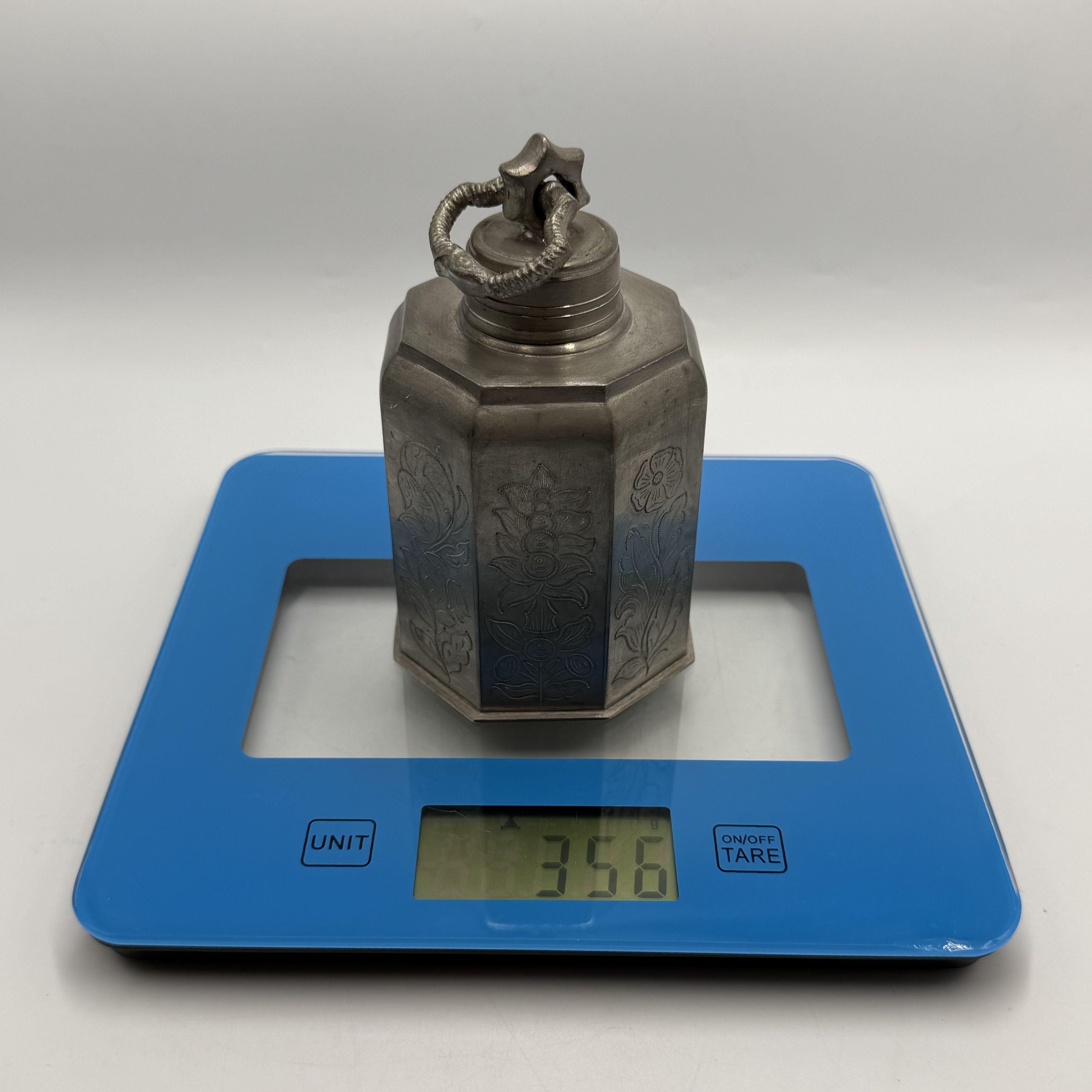 Vintage Vintage German Pewter Flask Octagonal Metal Bottle Size ONE SIZE - 8 Thumbnail